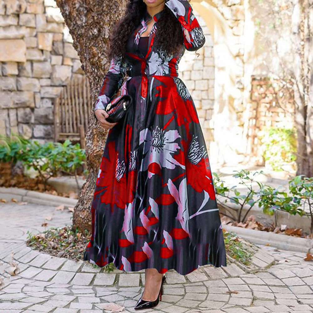 2021 New women&apos;s dress Europe and America Style Tiktok fashion ins skirt dress long sleeve