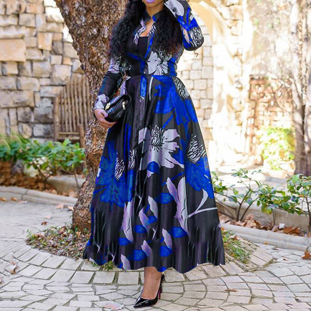 2021 New women&apos;s dress Europe and America Style Tiktok fashion ins skirt dress long sleeve