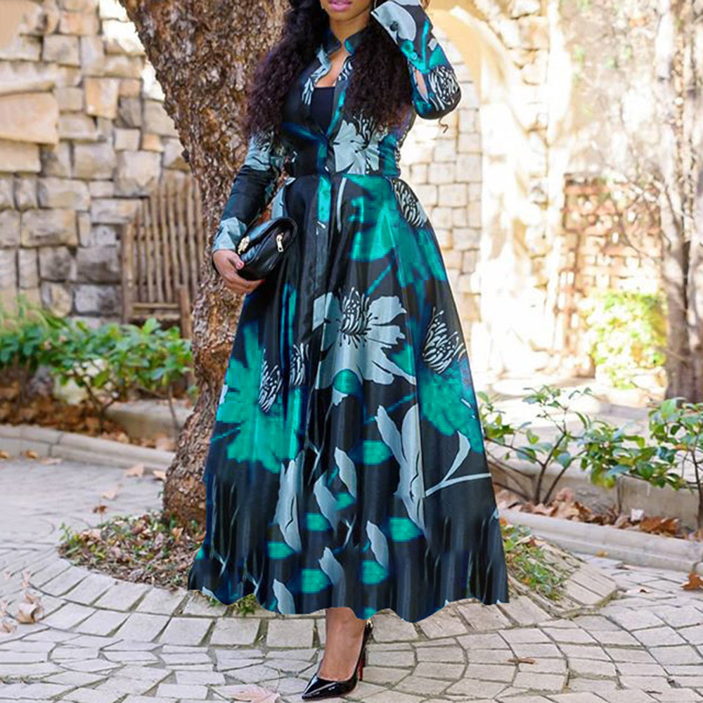 2021 New women&apos;s dress Europe and America Style Tiktok fashion ins skirt dress long sleeve