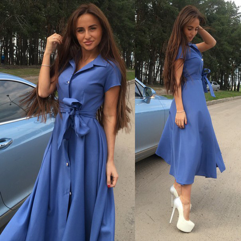 2021 Summer Hot Blue sexy long slit dress skirt