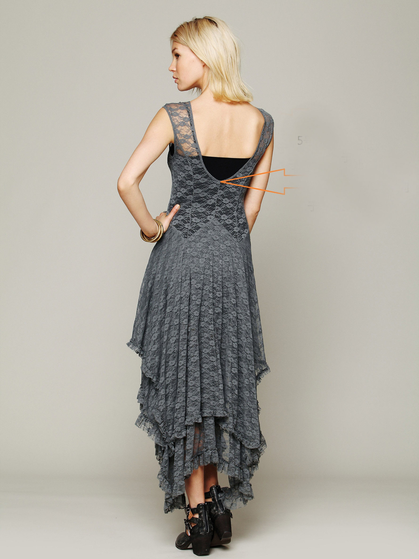 Europe station fashion women&apos;s fashion popular irregular high and low lace skirt sexy long dress
