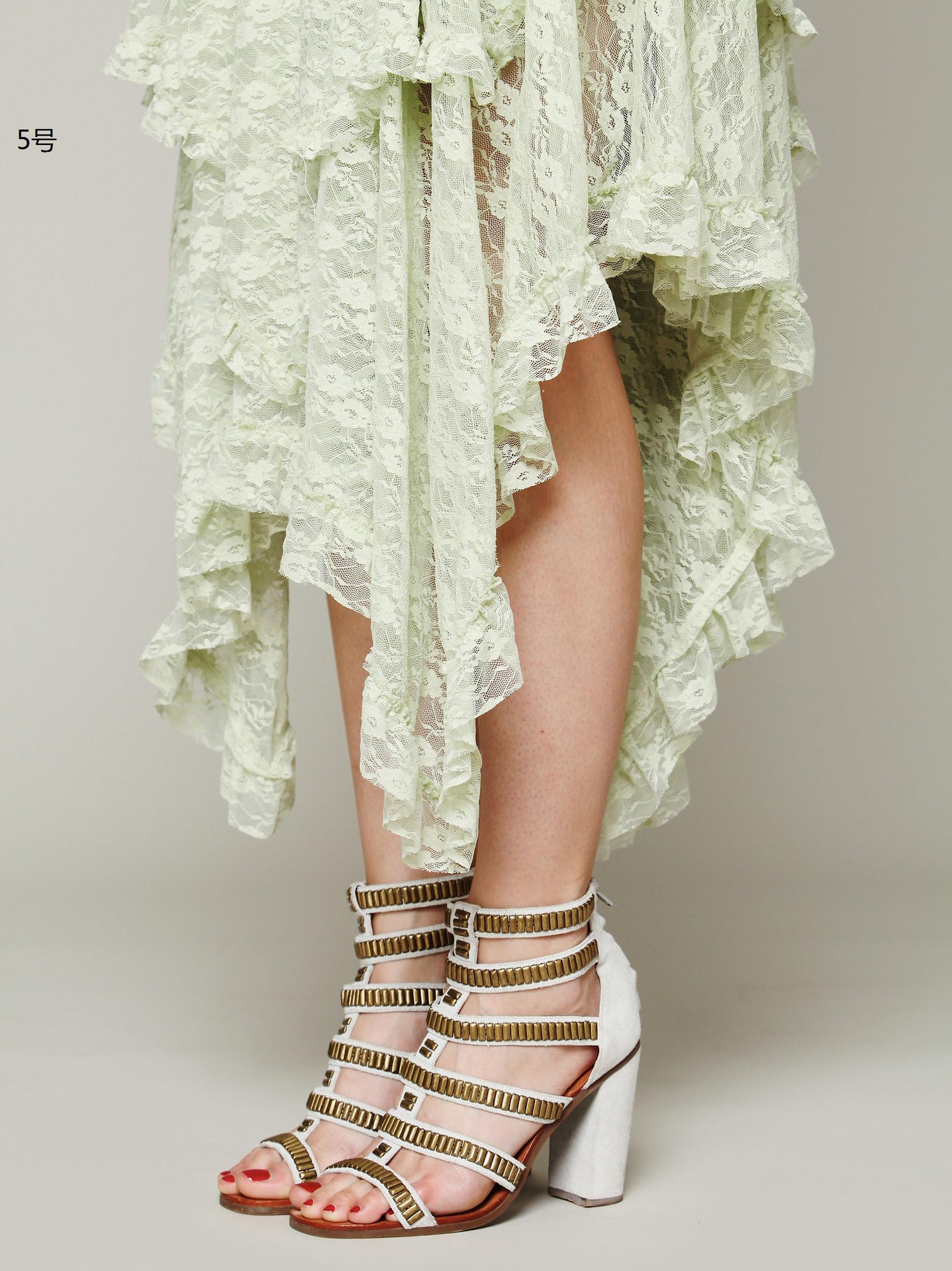 Europe station fashion women&apos;s fashion popular irregular high and low lace skirt sexy long dress