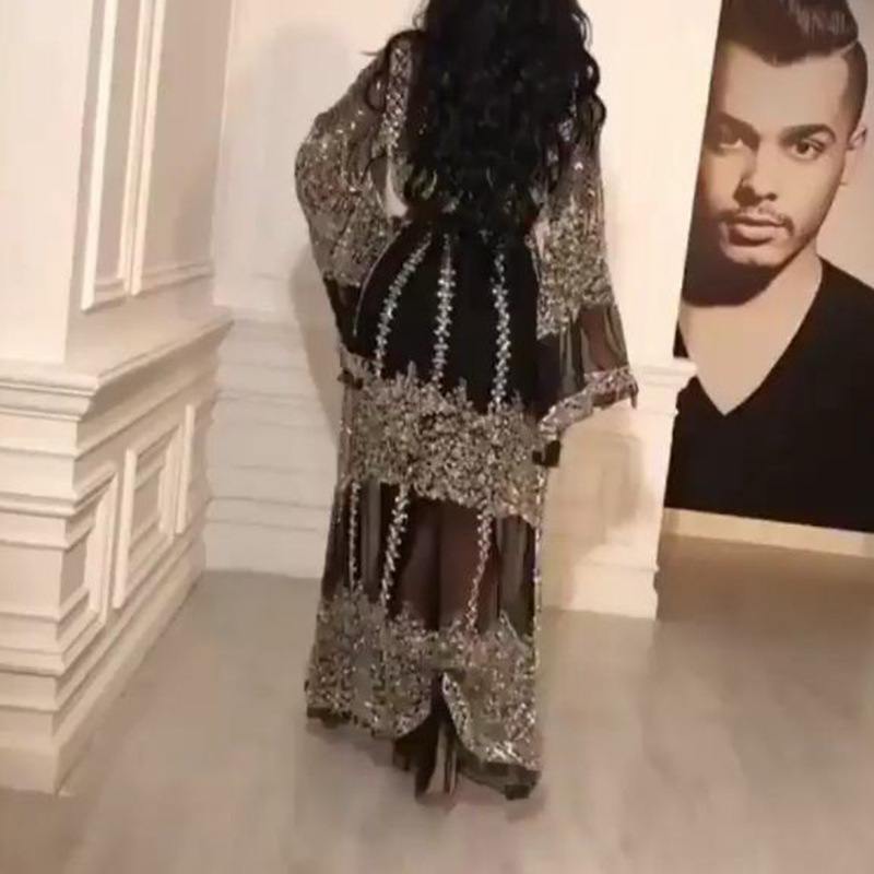 2021 New European and American gilded sexy shawl two piece banquet evening dress