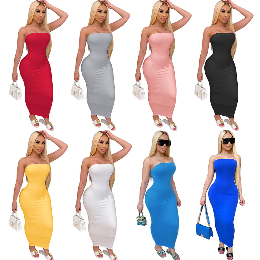 2021 Summer New Bright Sexy popular tight bra high stretch dress milk fabric club dress