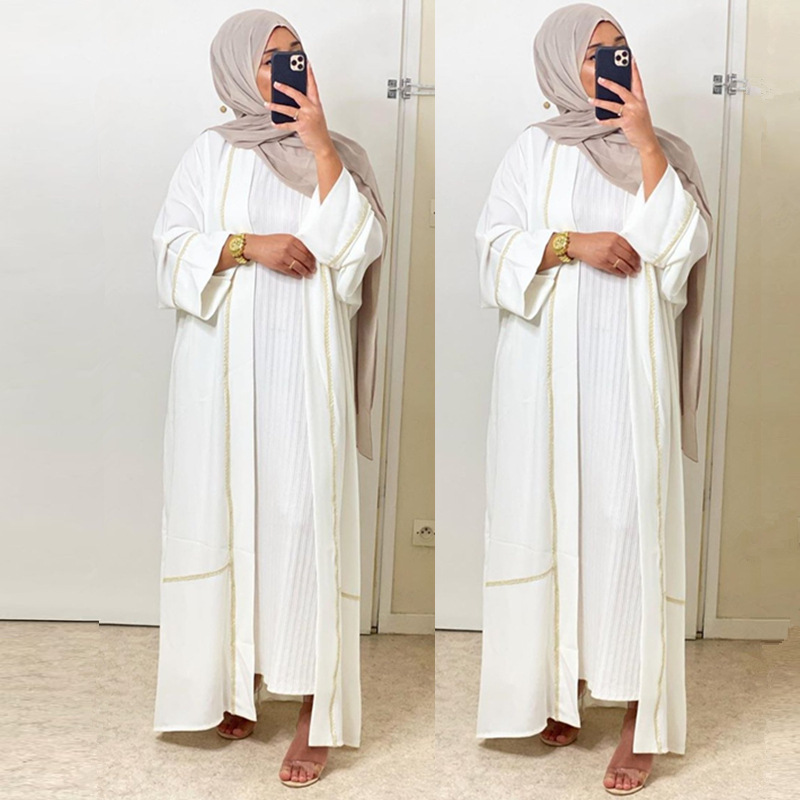 2021 Muslim stitched cardigan women's Robe