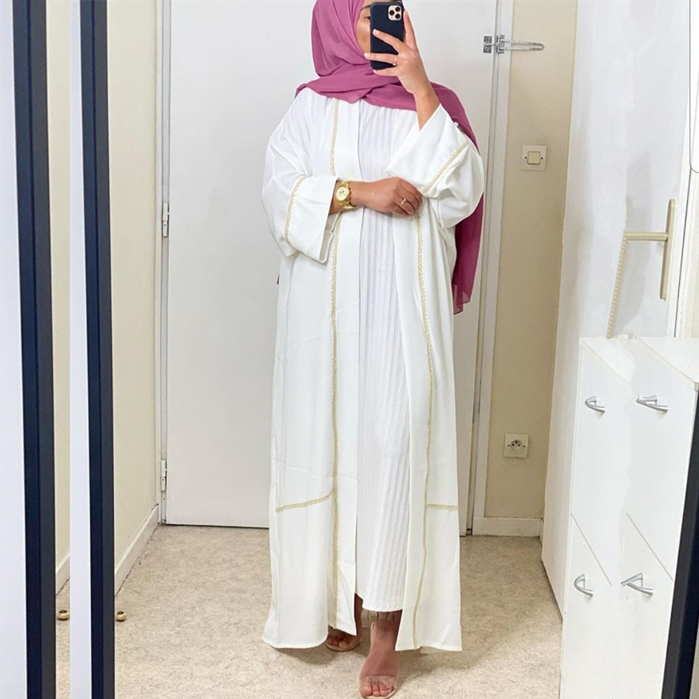 2021 Muslim stitched cardigan women's Robe