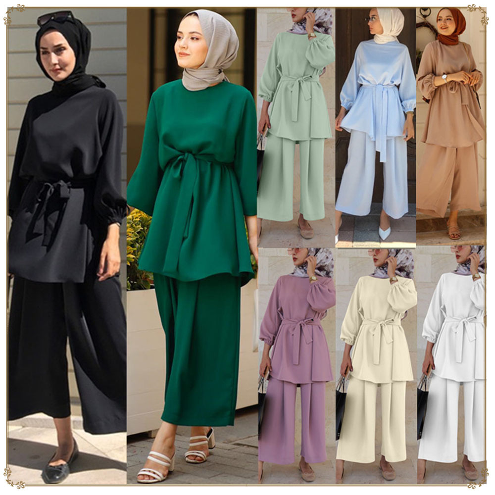 Summer wide leg pants dress Middle East Dubai suit