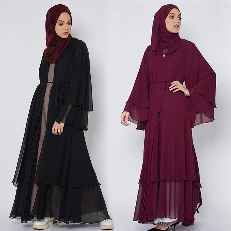 Saudi Arabia Dubai clean color elegant large loose women&apos;s gown cardigan Caftan