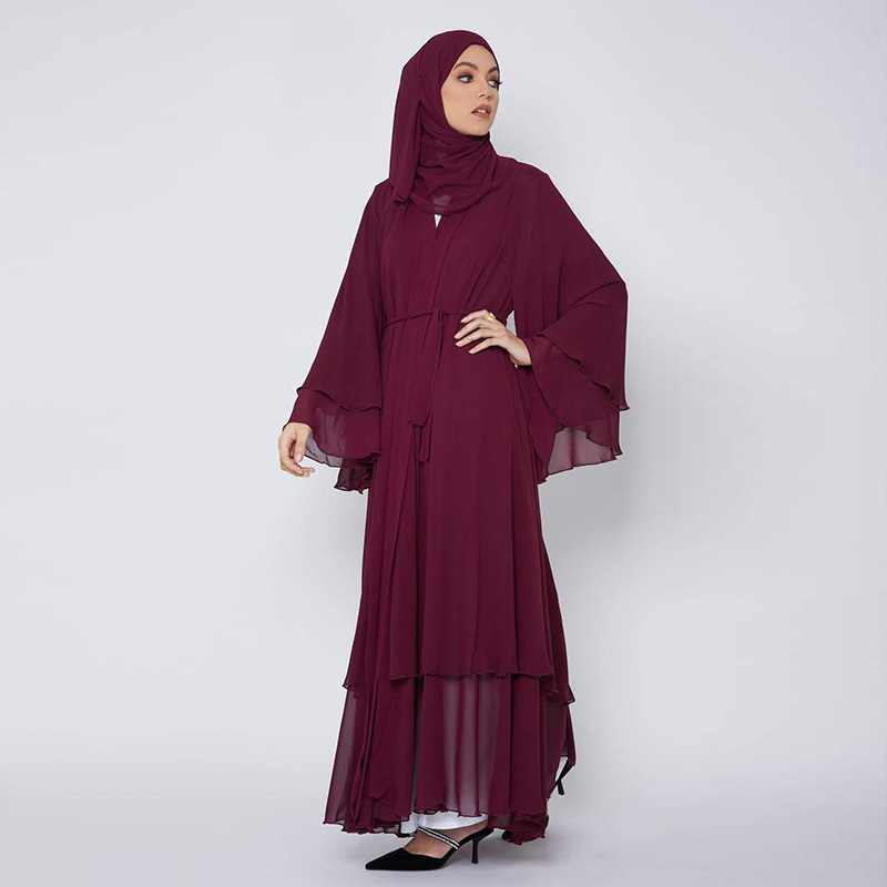 Saudi Arabia Dubai clean color elegant large loose women&apos;s gown cardigan Caftan