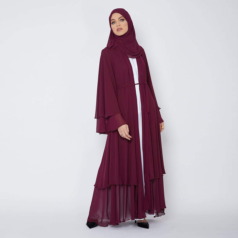 Saudi Arabia Dubai clean color elegant large loose women&apos;s gown cardigan Caftan