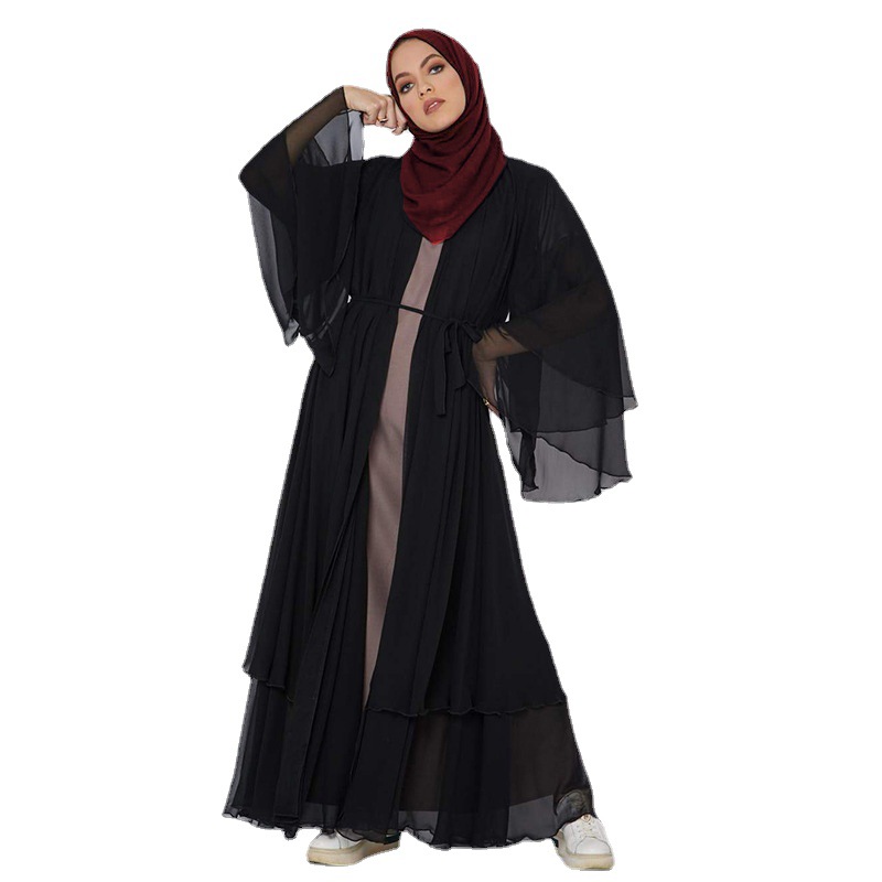 Saudi Arabia Dubai clean color elegant large loose women&apos;s gown cardigan Caftan