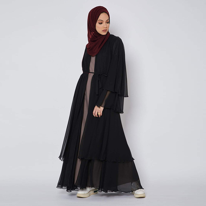Saudi Arabia Dubai clean color elegant large loose women&apos;s gown cardigan Caftan