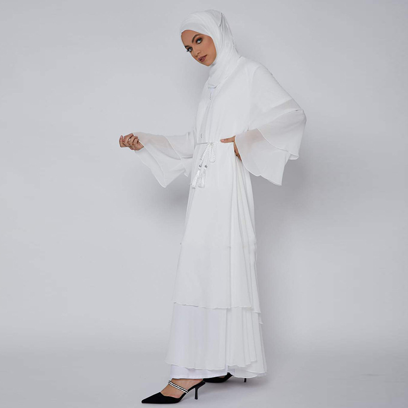 Saudi Arabia Dubai clean color elegant large loose women&apos;s gown cardigan Caftan