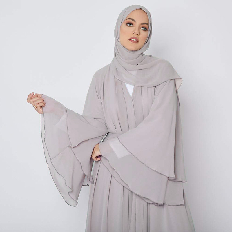 Saudi Arabia Dubai clean color elegant large loose women&apos;s gown cardigan Caftan