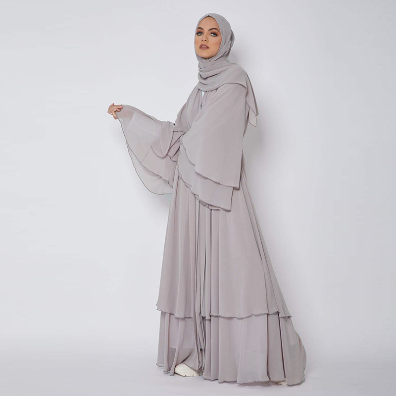 Saudi Arabia Dubai clean color elegant large loose women&apos;s gown cardigan Caftan