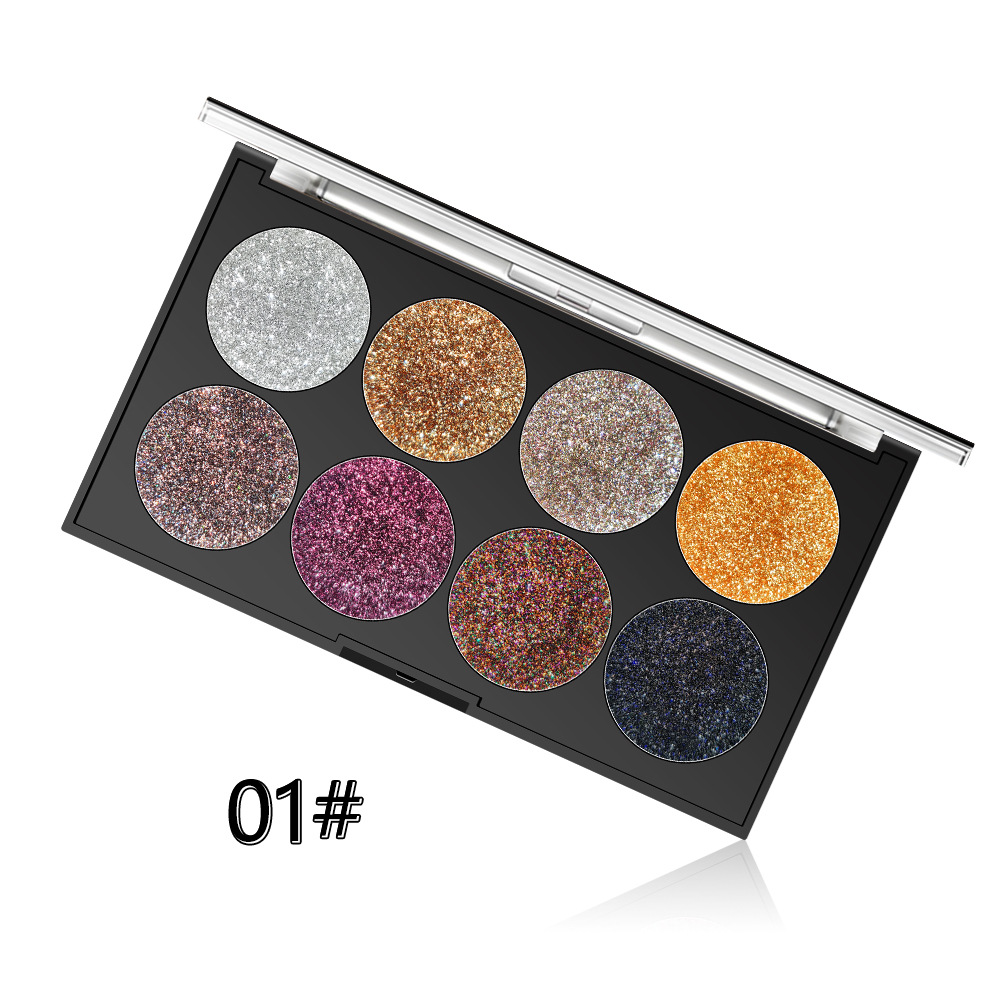 MISS ROSE 8 color sequins Glitter eye shadow plate Bling golden onion powder high gloss eye shadow