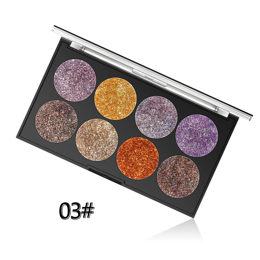 MISS ROSE 8 color sequins Glitter eye shadow plate Bling golden onion powder high gloss eye shadow