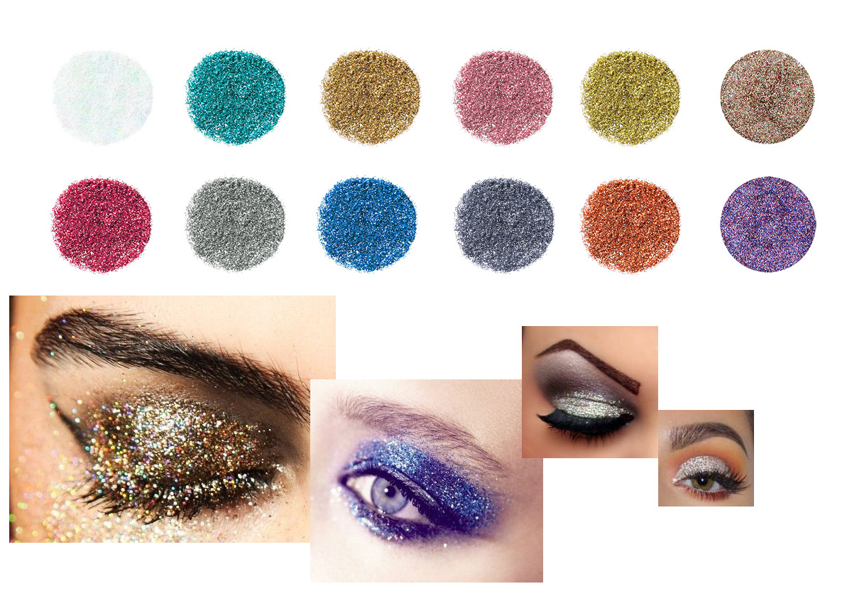 12Pcs of glittering scallion powder Set Christmas children's makeup embellishment glittering sequins