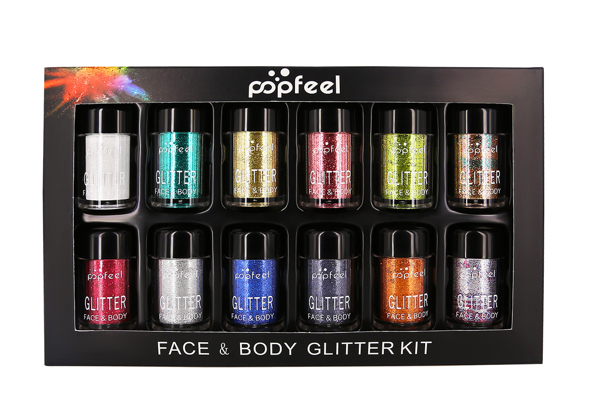 12Pcs of glittering scallion powder Set Christmas children's makeup embellishment glittering sequins