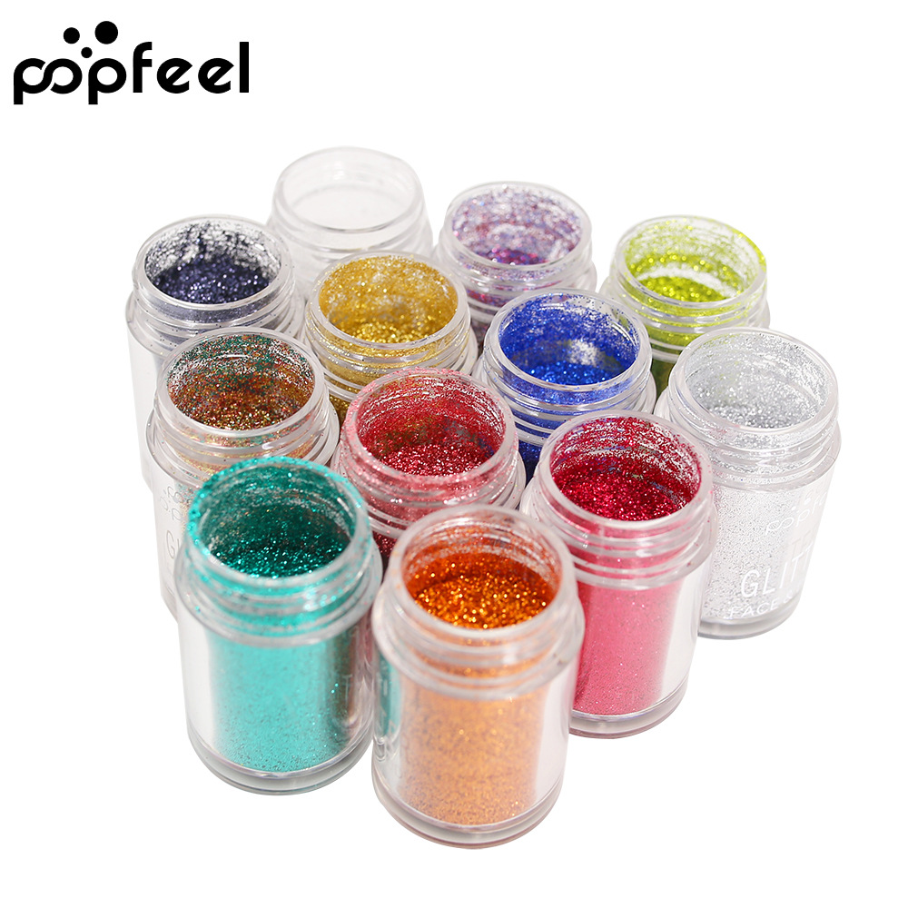 12Pcs of glittering scallion powder Set Christmas children's makeup embellishment glittering sequins