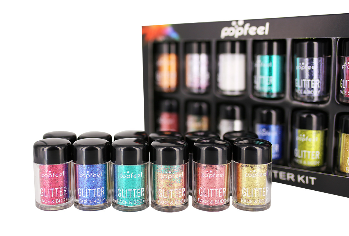 12Pcs of glittering scallion powder Set Christmas children's makeup embellishment glittering sequins