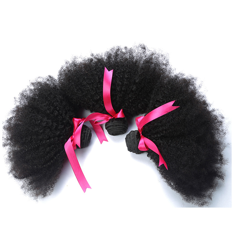 3pcs 90-100g/pc Human hair curtain hair weaves wig Afro kinky curly African small roll hair bundles