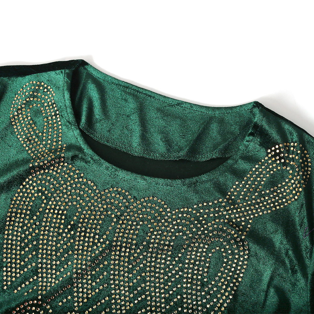 African fashion celebrities women's Flannelette front and rear hot drill # three piece # Skirt Set + headscarf