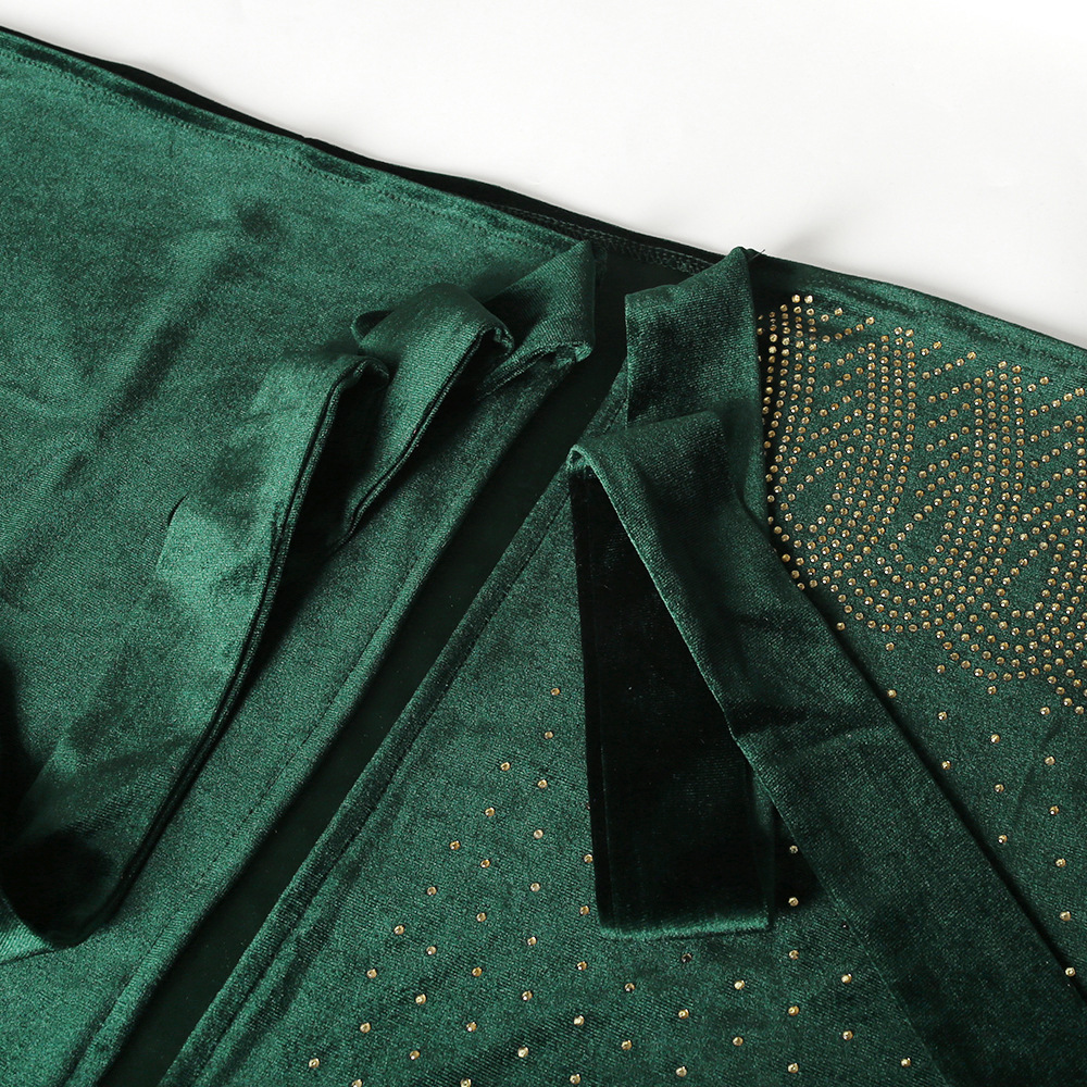 African fashion celebrities women's Flannelette front and rear hot drill # three piece # Skirt Set + headscarf