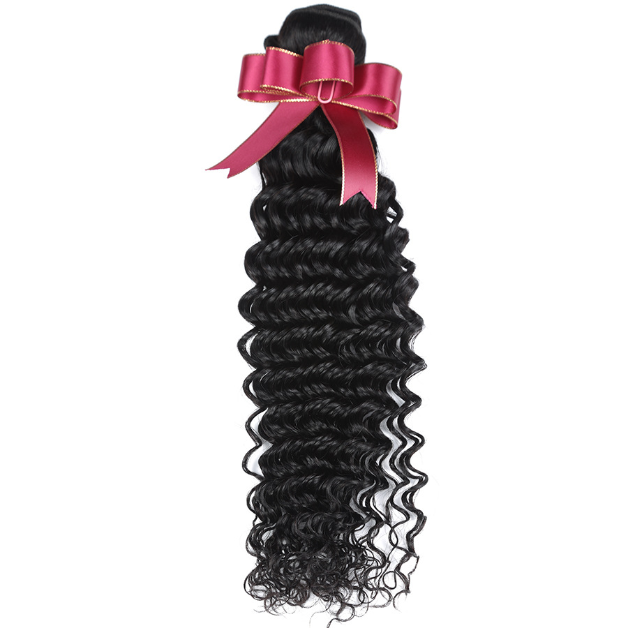 10A deep wave remy hair real hair wig natural long hair bundles closures