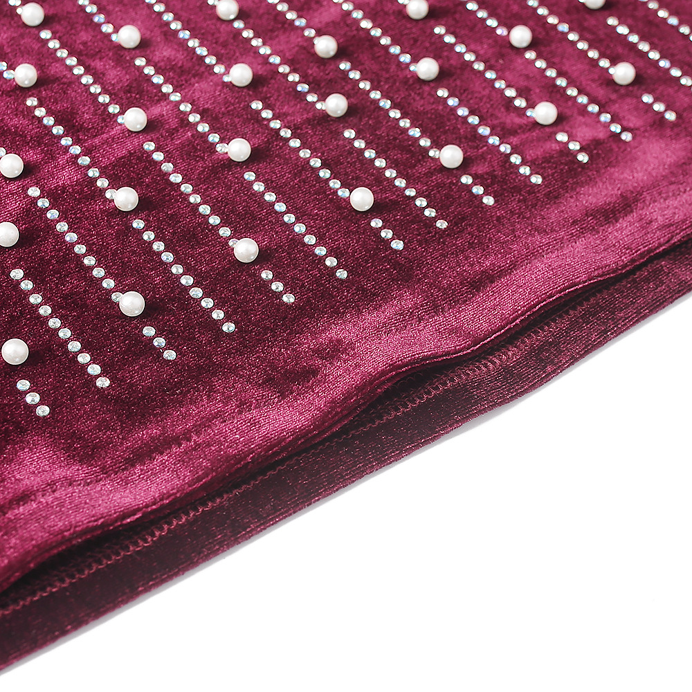 Large two piece skirt suit heavy industry nail bead flannel fashion casual T-shirt + Hip Wrap Skirt African dress