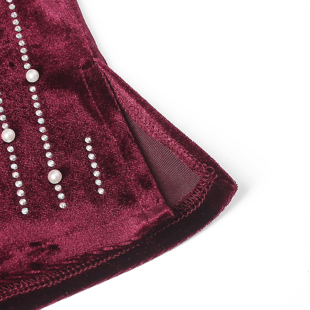 Large two piece skirt suit heavy industry nail bead flannel fashion casual T-shirt + Hip Wrap Skirt African dress