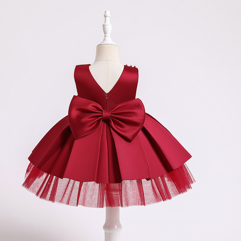 Baby full moon dress performance dress one year old princess dress girl wedding dress baby poncho cake dress