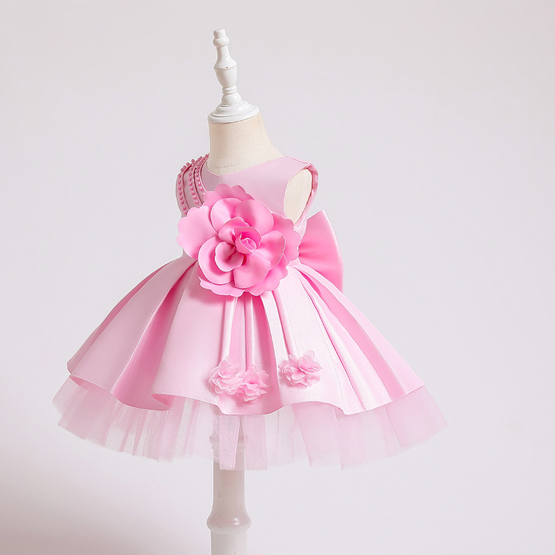 Baby full moon dress performance dress one year old princess dress girl wedding dress baby poncho cake dress
