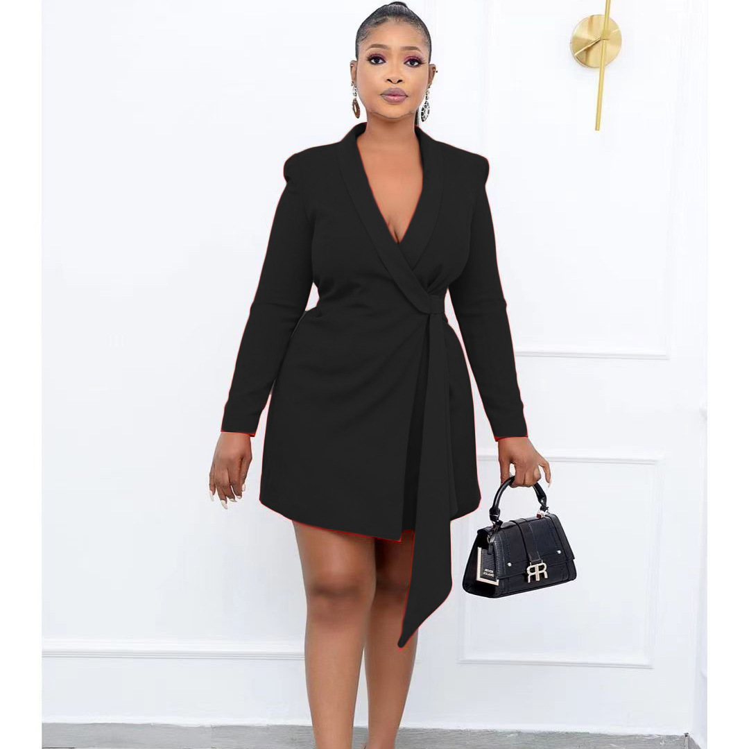 2022 Autumn new temperament commuter office slim bandage suit skirt large dress