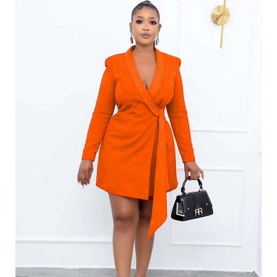 2022 Autumn new temperament commuter office slim bandage suit skirt large dress