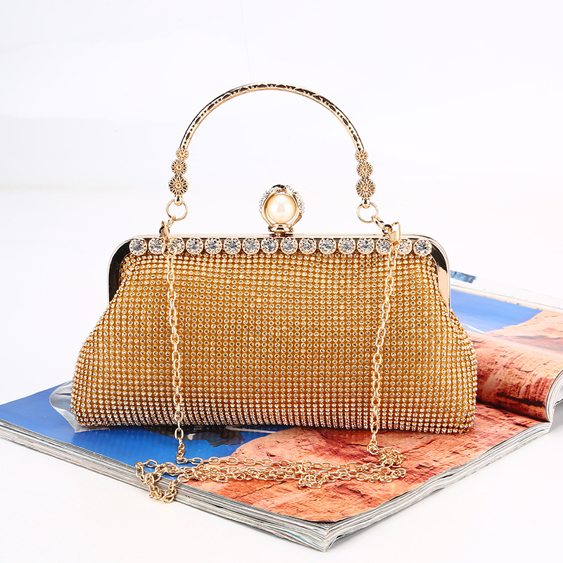 Diamond Dinner Bag new pure manual diamond inlaid with hand-held evening bag spot banquet clutch bag