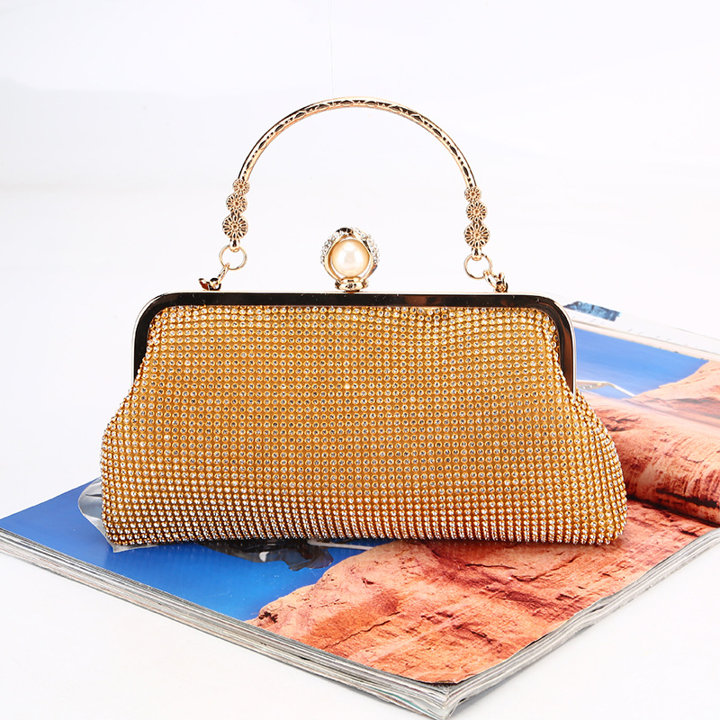 Diamond Dinner Bag new pure manual diamond inlaid with hand-held evening bag spot banquet clutch bag