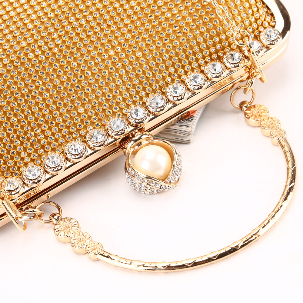 Diamond Dinner Bag new pure manual diamond inlaid with hand-held evening bag spot banquet clutch bag