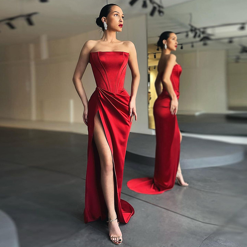 Ml21153 Strapless Corset Dress dress women's sexy evening dress