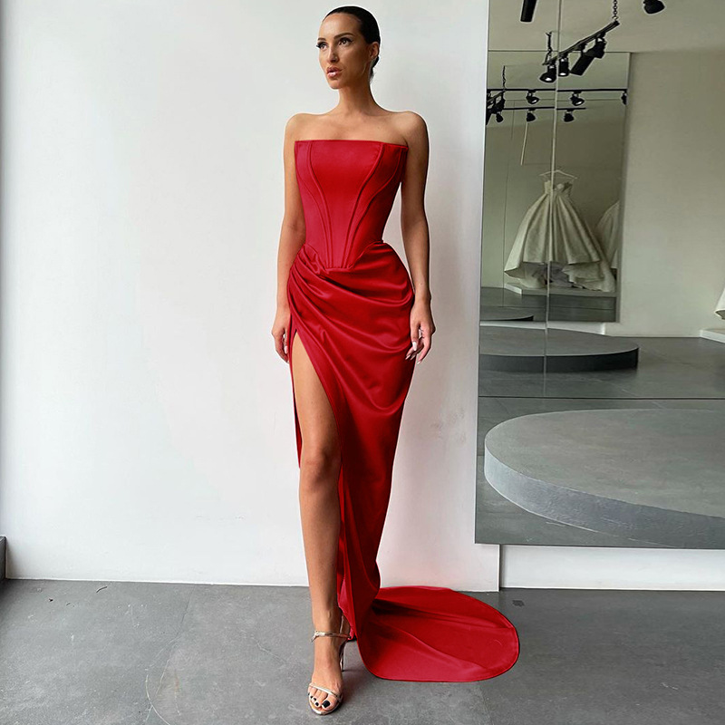 Ml21153 Strapless Corset Dress dress women's sexy evening dress