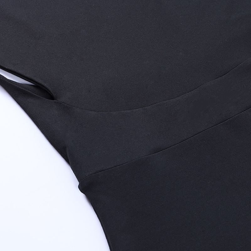 21521pv Small suspender skirt women's new temperament commuter solid color large V-Neck long dress