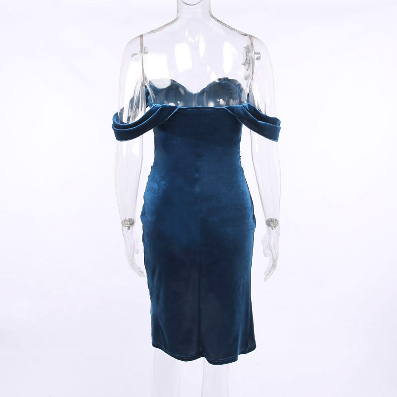 Jy21546 Autumn Korean velvet sexy split dress dress womanly evening dress