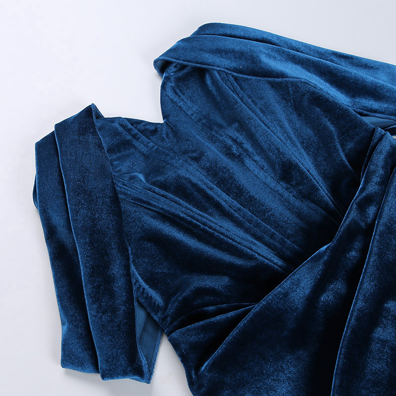 Jy21546 Autumn Korean velvet sexy split dress dress womanly evening dress