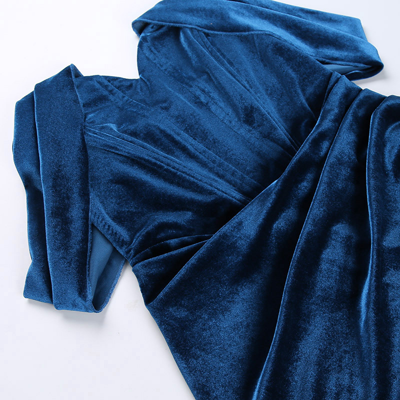 Jy21546 Autumn Korean velvet sexy split dress dress womanly evening dress