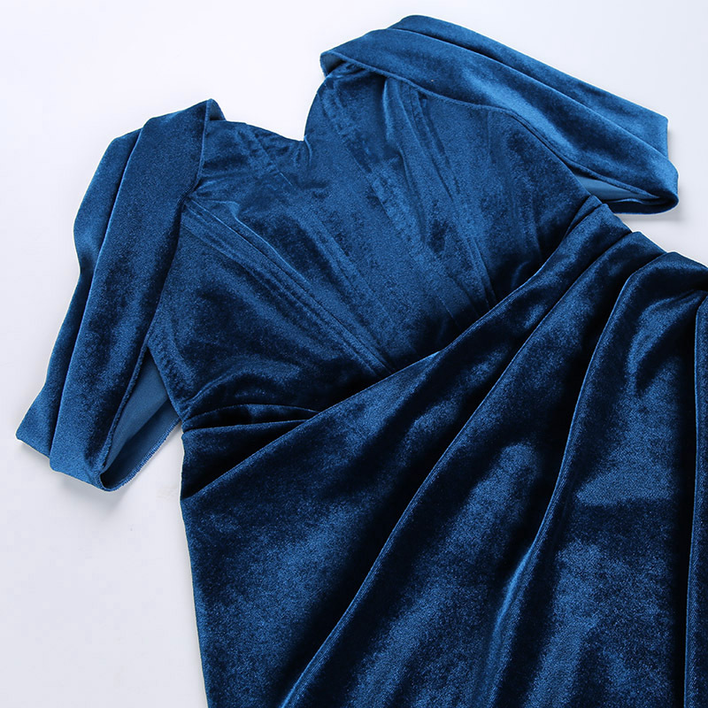 Jy21546 Autumn Korean velvet sexy split dress dress womanly evening dress