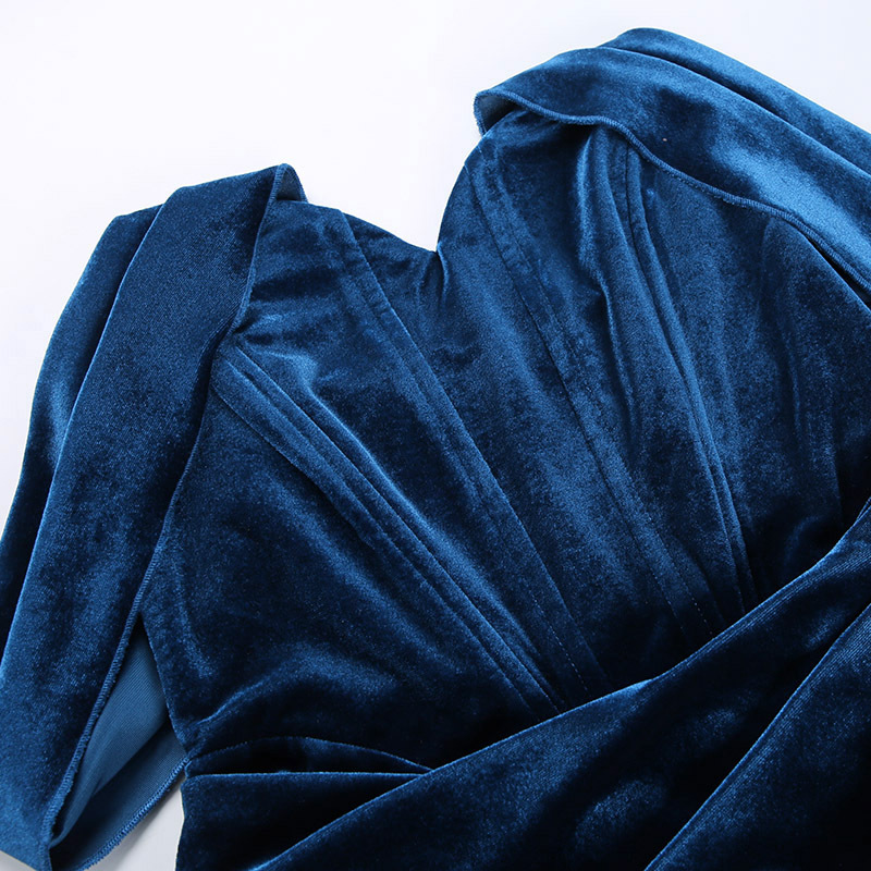 Jy21546 Autumn Korean velvet sexy split dress dress womanly evening dress