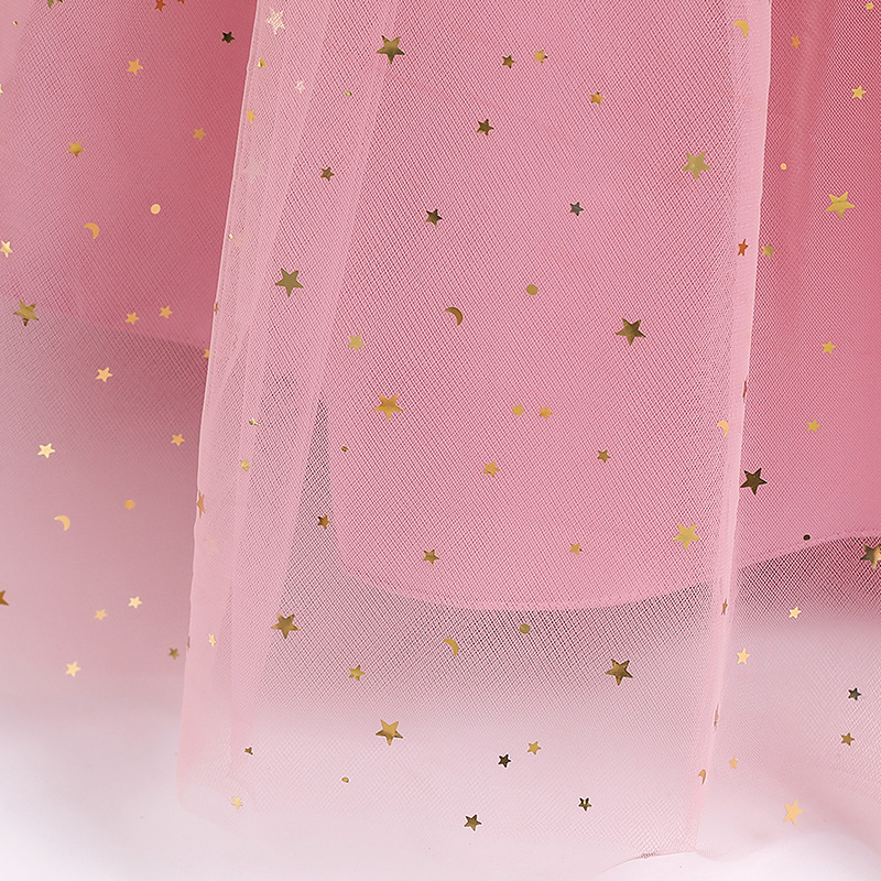 Girls Princess Dress pearl flower decoration host performance wedding dress flower children bright film dress party long dress