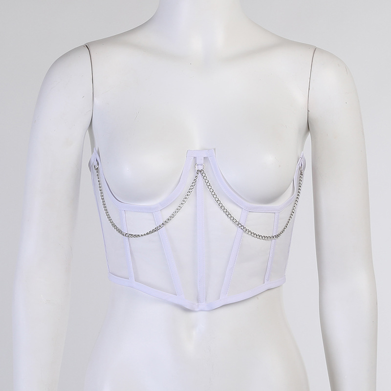 Chain chest support waist girdle women 2022 new style temperament commuter slim fit strap waist seal corsets