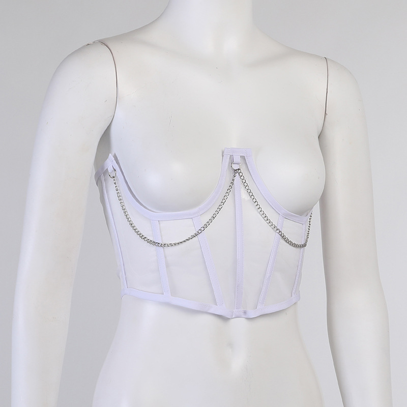 Chain chest support waist girdle women 2022 new style temperament commuter slim fit strap waist seal corsets