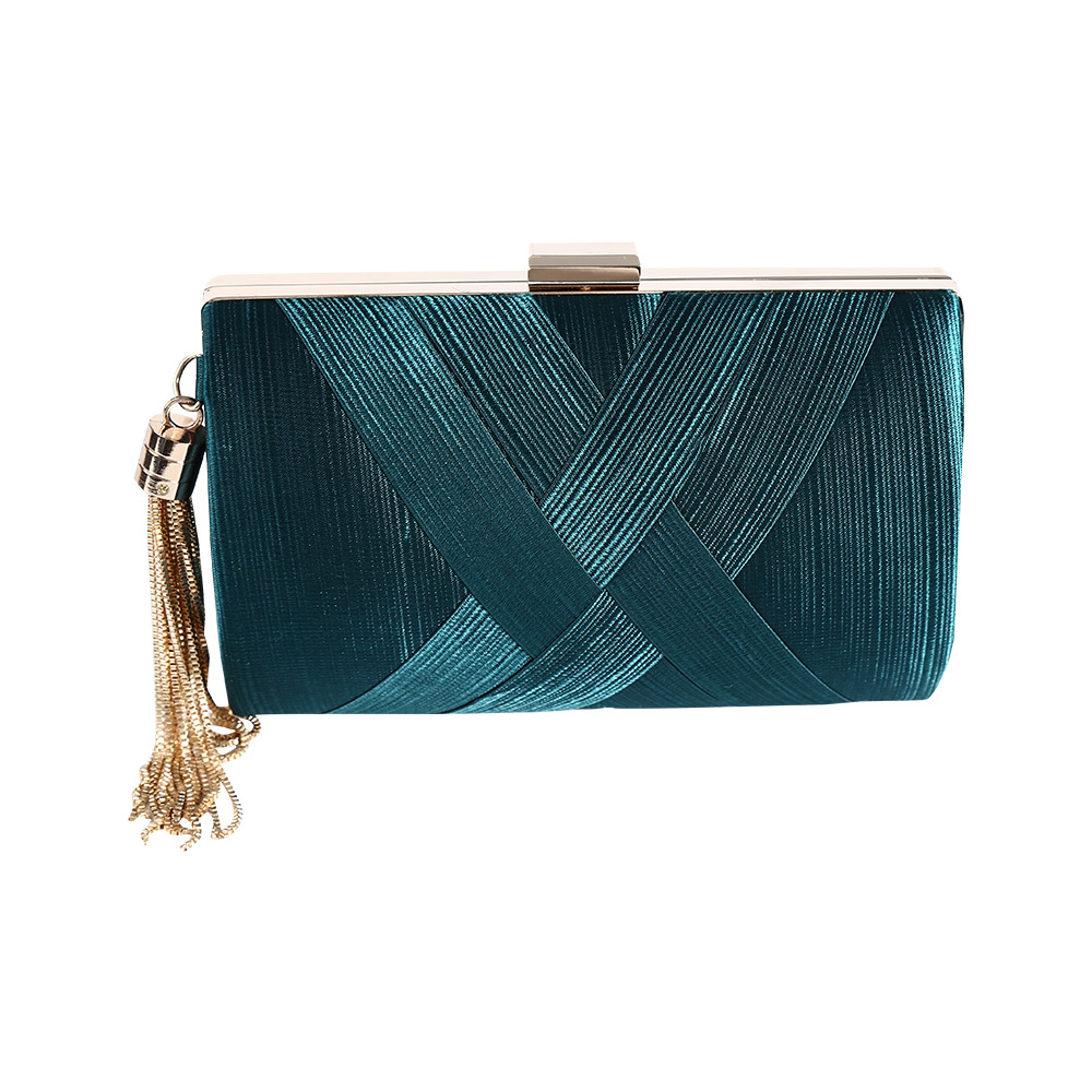 Dinner Bag NEW pure handmade tassel pendant evening bag large capacity dress bag Silk Handbag clutch bag